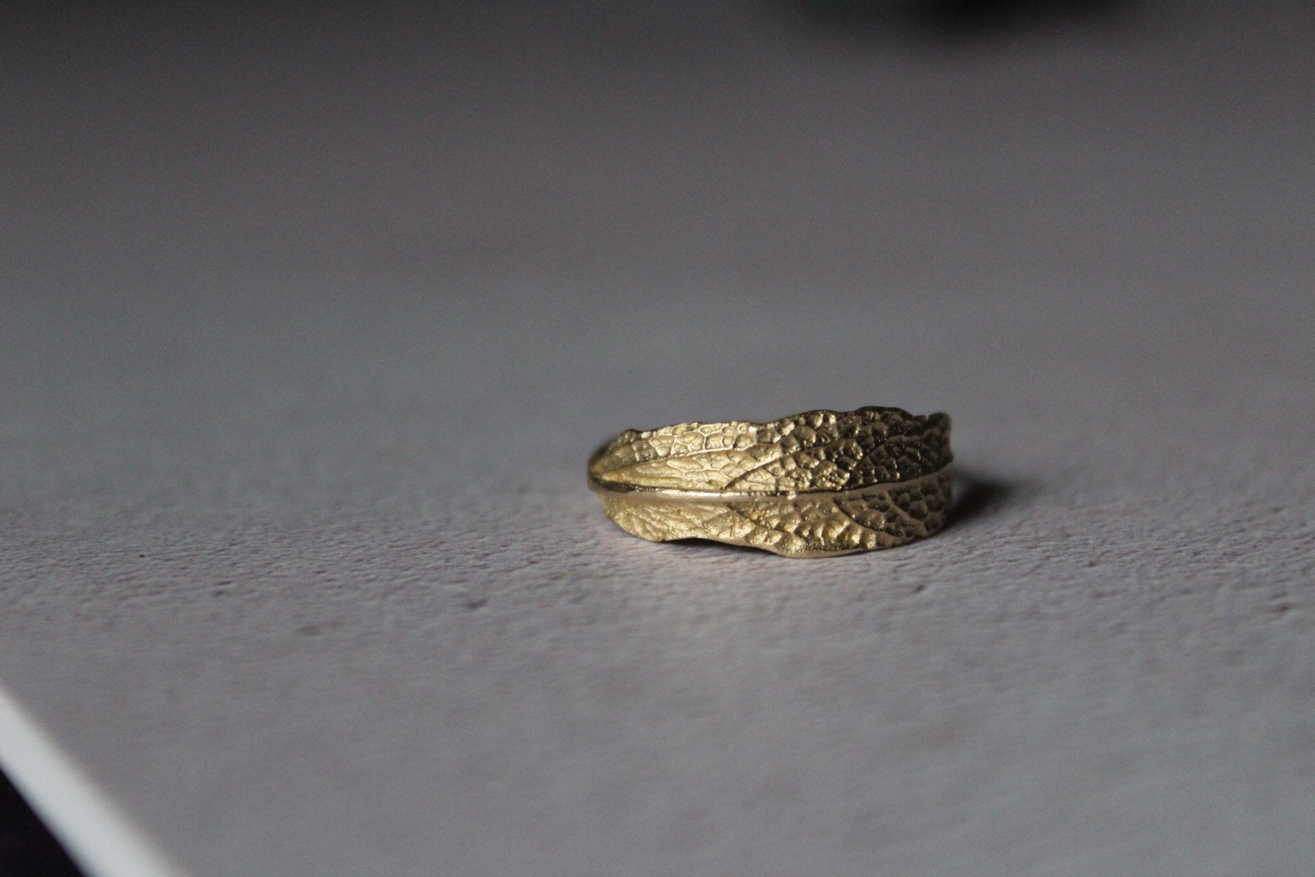 Leaves Engagement Ring #4 Rose Gold and Emerald - Doron Merav